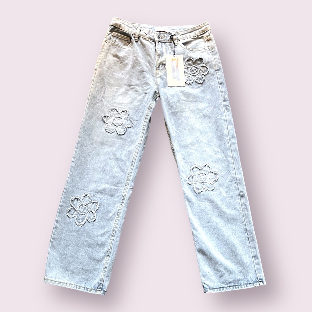 Angel Kiss Light Blue Floral Jeans